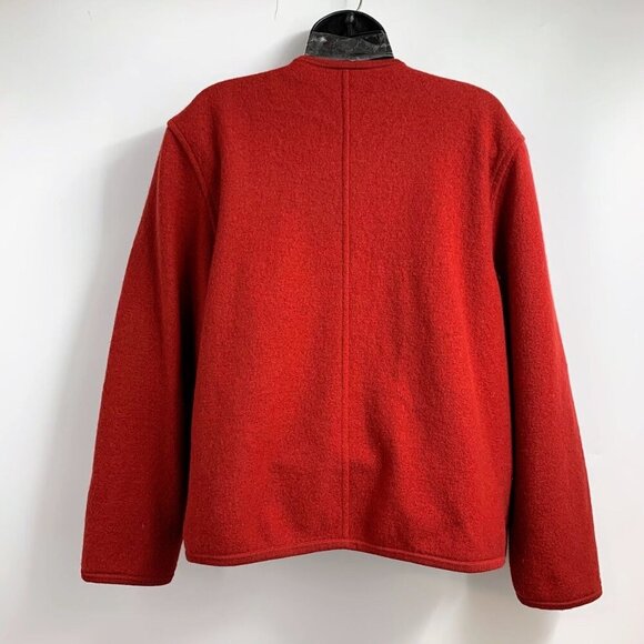 Geiger‎ Women's Wool Button Front Long Sleeve Red Winter Blazer Jacket Size 40 - Picture 2 of 14